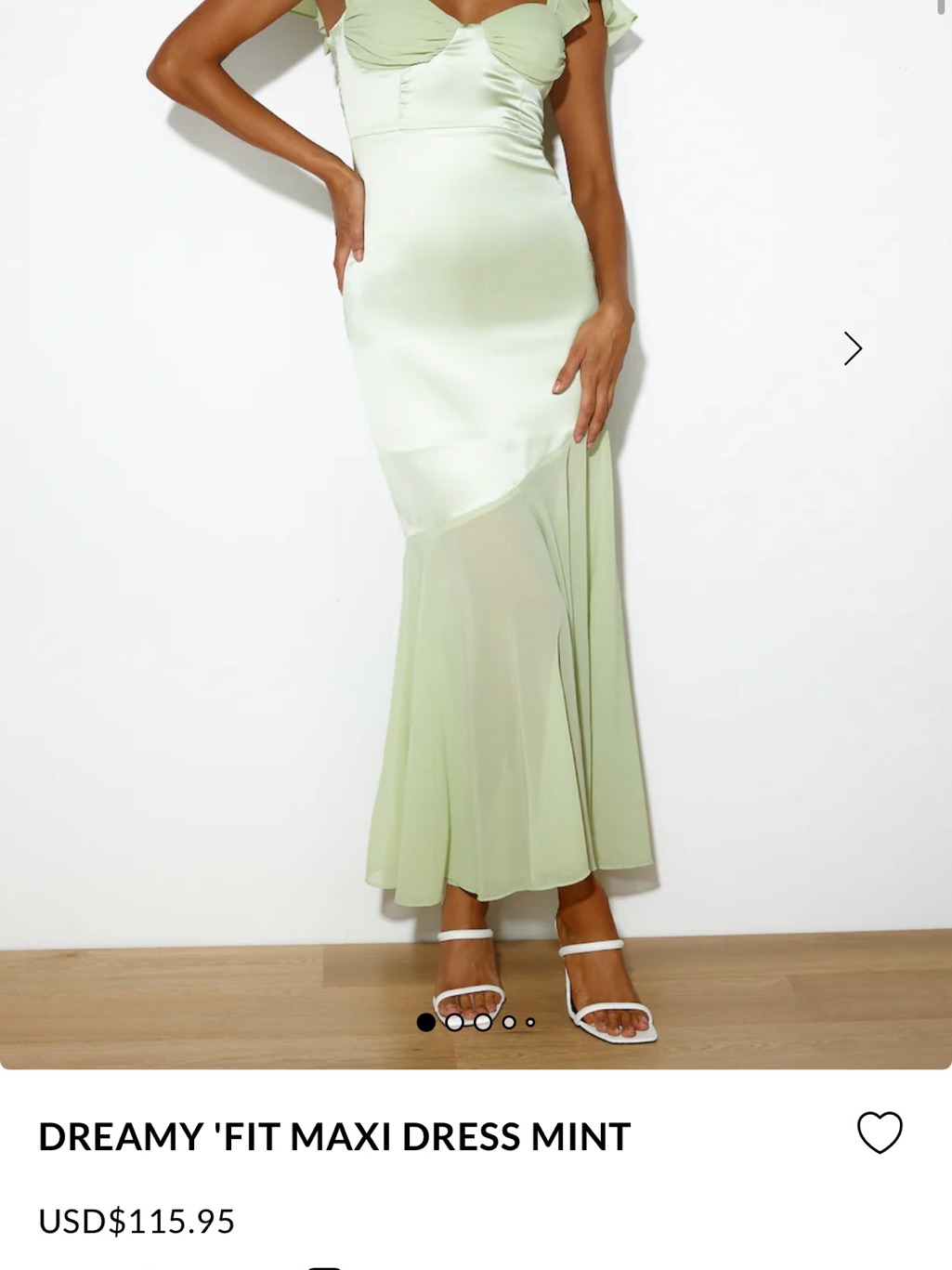 Pastel Green Satin & Chiffon Ruffle Maxi Dress